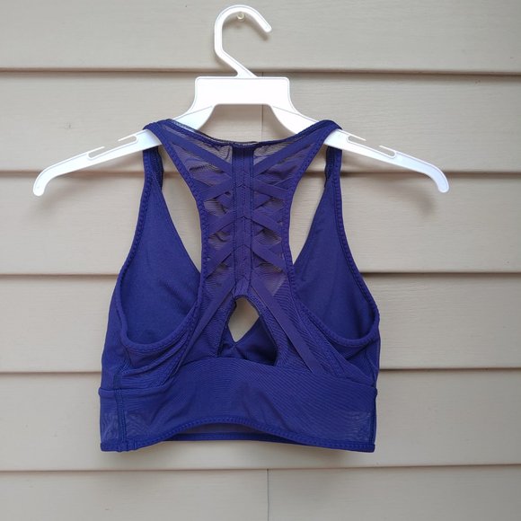 Lululemon Essential Rhythm Blue Sports Bra Lace-Up Back Detail Mesh - Picture 6 of 11
